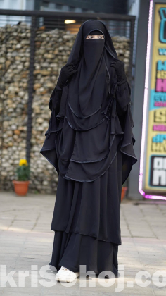 Full Coverage Borka set Fabric: Dubai Cherry